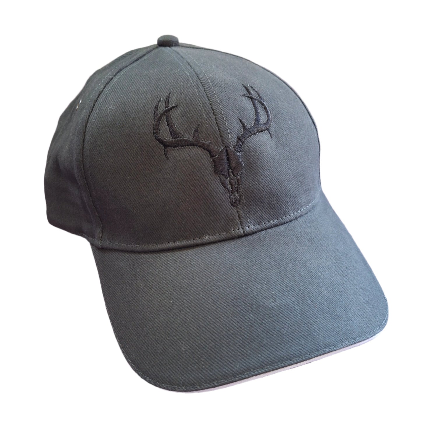 Embroidered Deer Skull 6 Panel Structured Cloth Cap