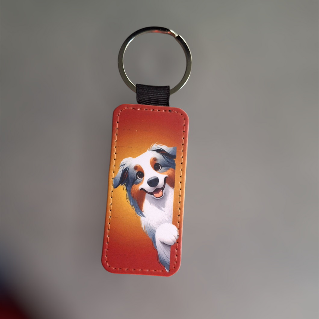 Dog Breed Faux Leather Keyrings – Cute Sublimated Designs