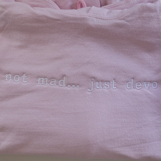 Not Mad Embroidered Phrase Hoodie Sz XL - Wear Your Mood