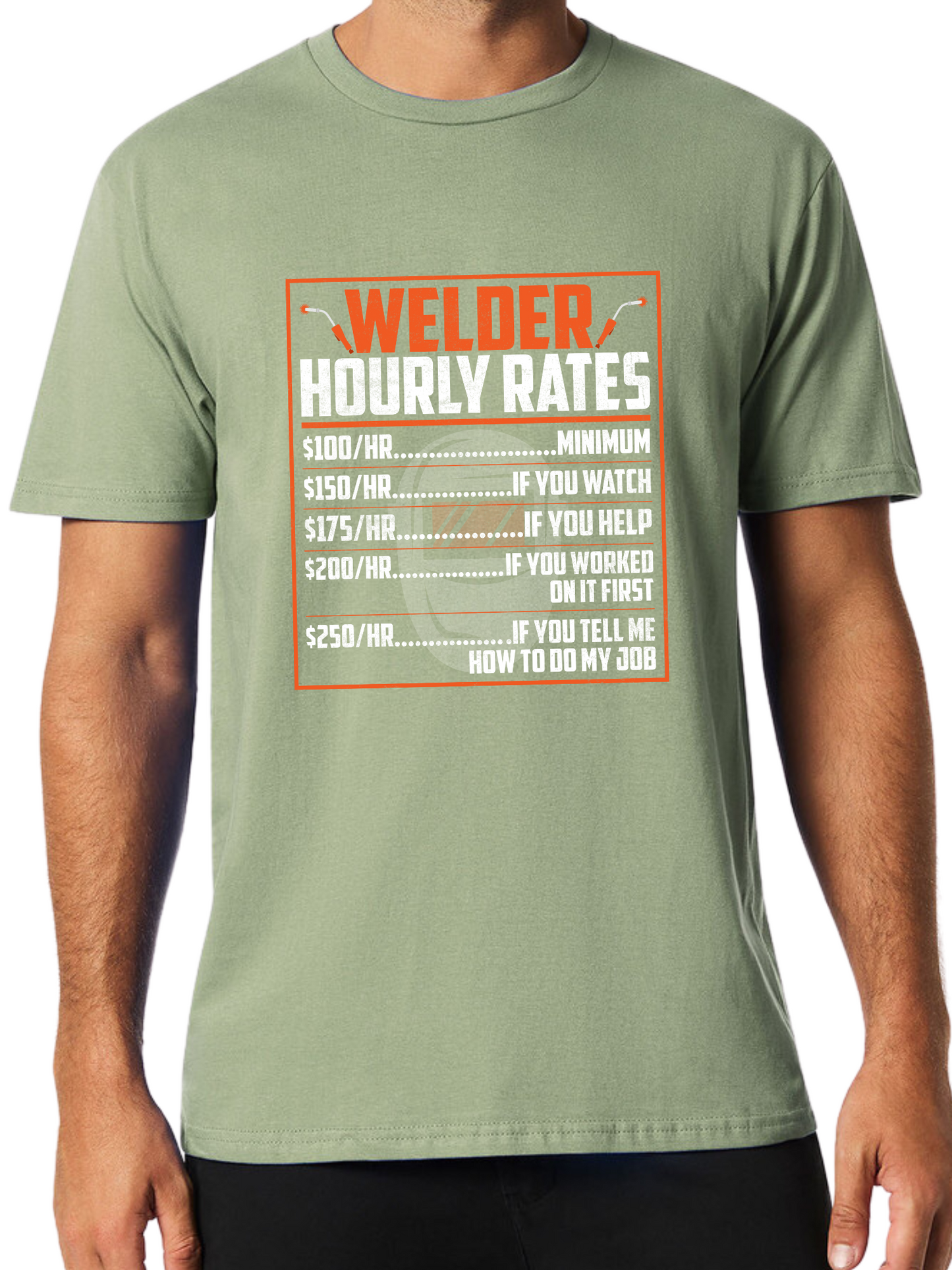 Adult Welders Rates Print Short Sleeve Tee