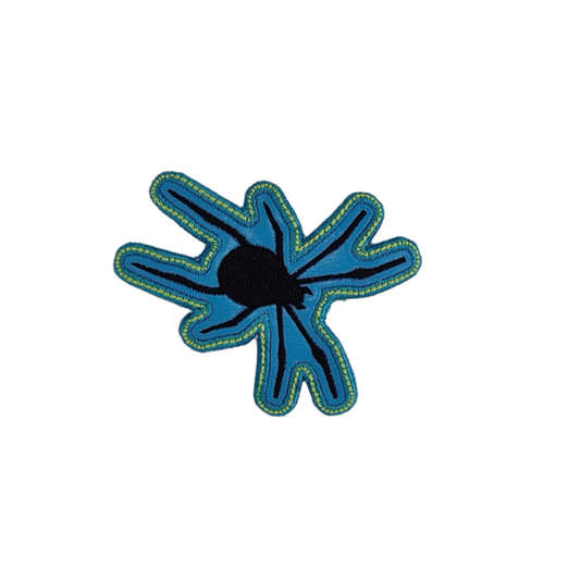 Embroidered Vinyl Iron On Black Spider Patch