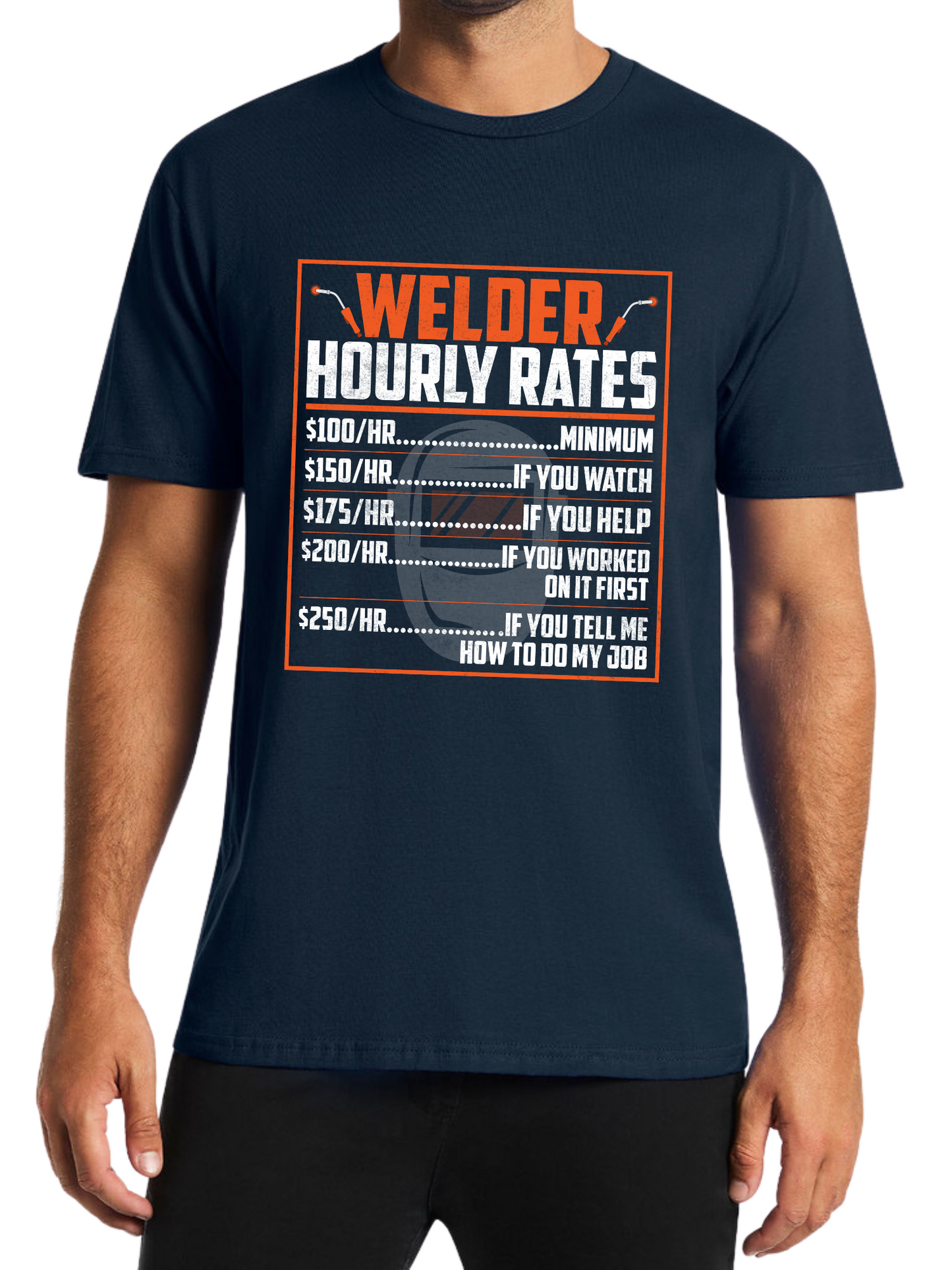 Adult Welders Rates Print Short Sleeve Tee