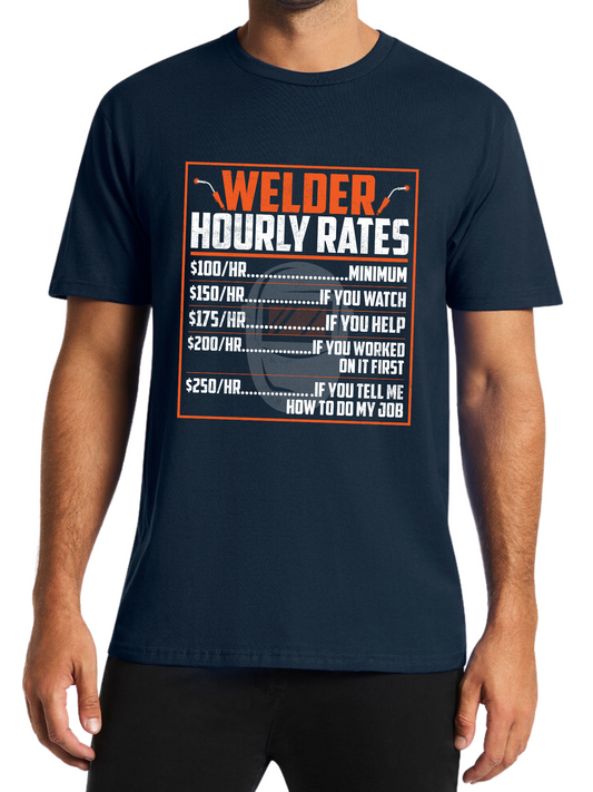 Adult Welders Rates Print Short Sleeve Tee