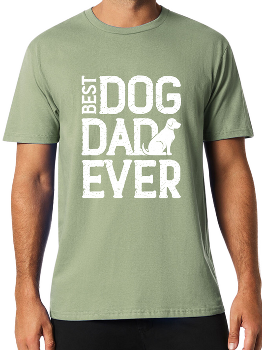 Best Dog Dad Ever Print Short Sleeve Tee