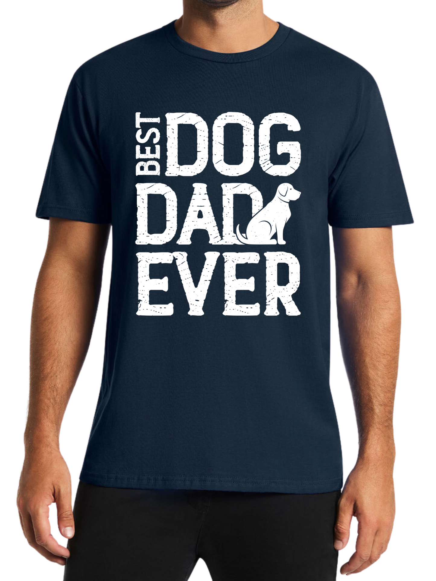 Best Dog Dad Ever Print Short Sleeve Tee