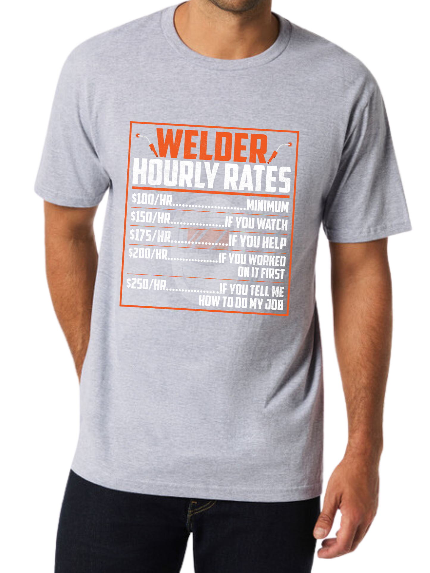 Adult Welders Rates Print Short Sleeve Tee