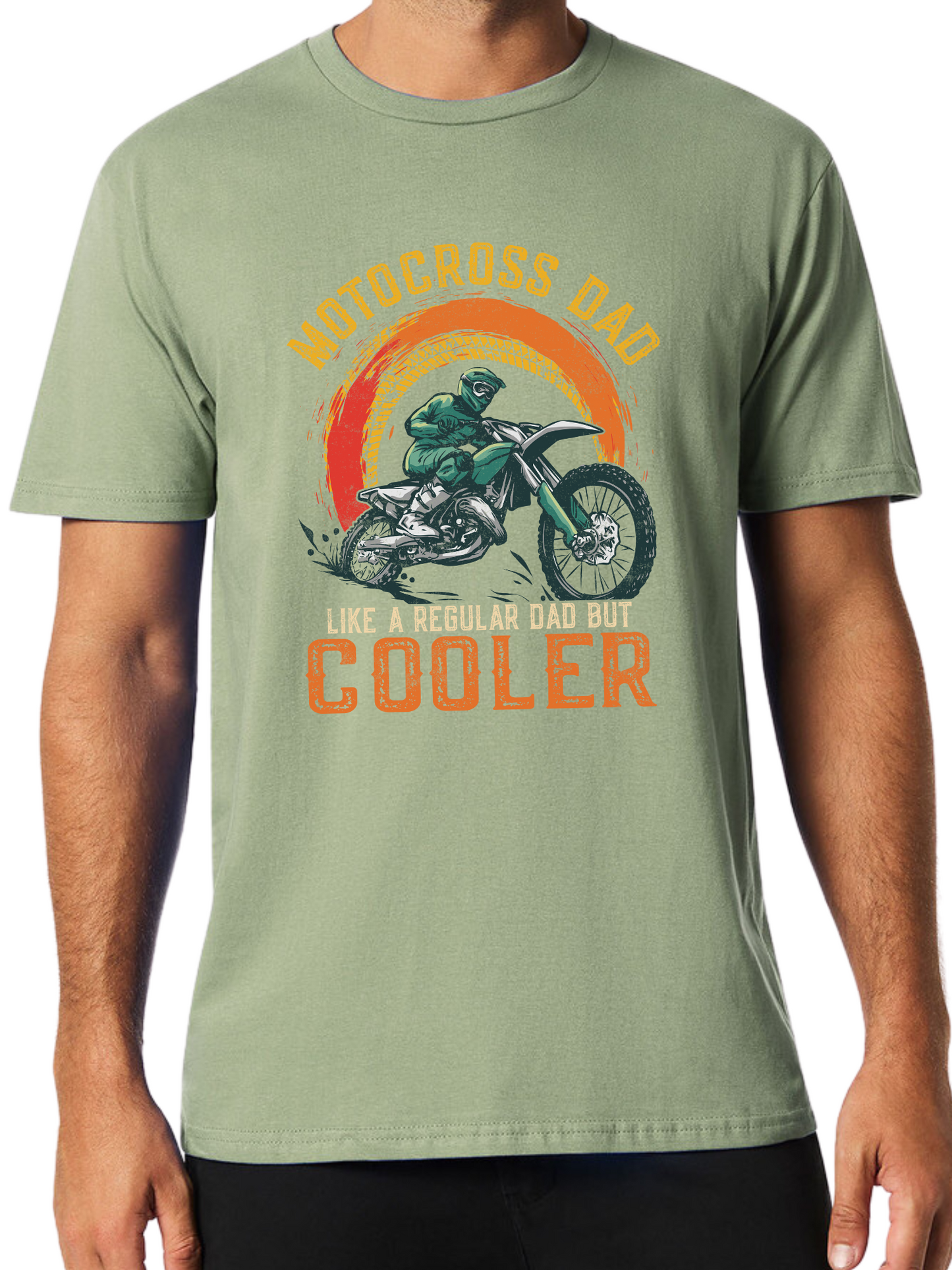 Adult Motocross Dad Print Short Sleeve Tee