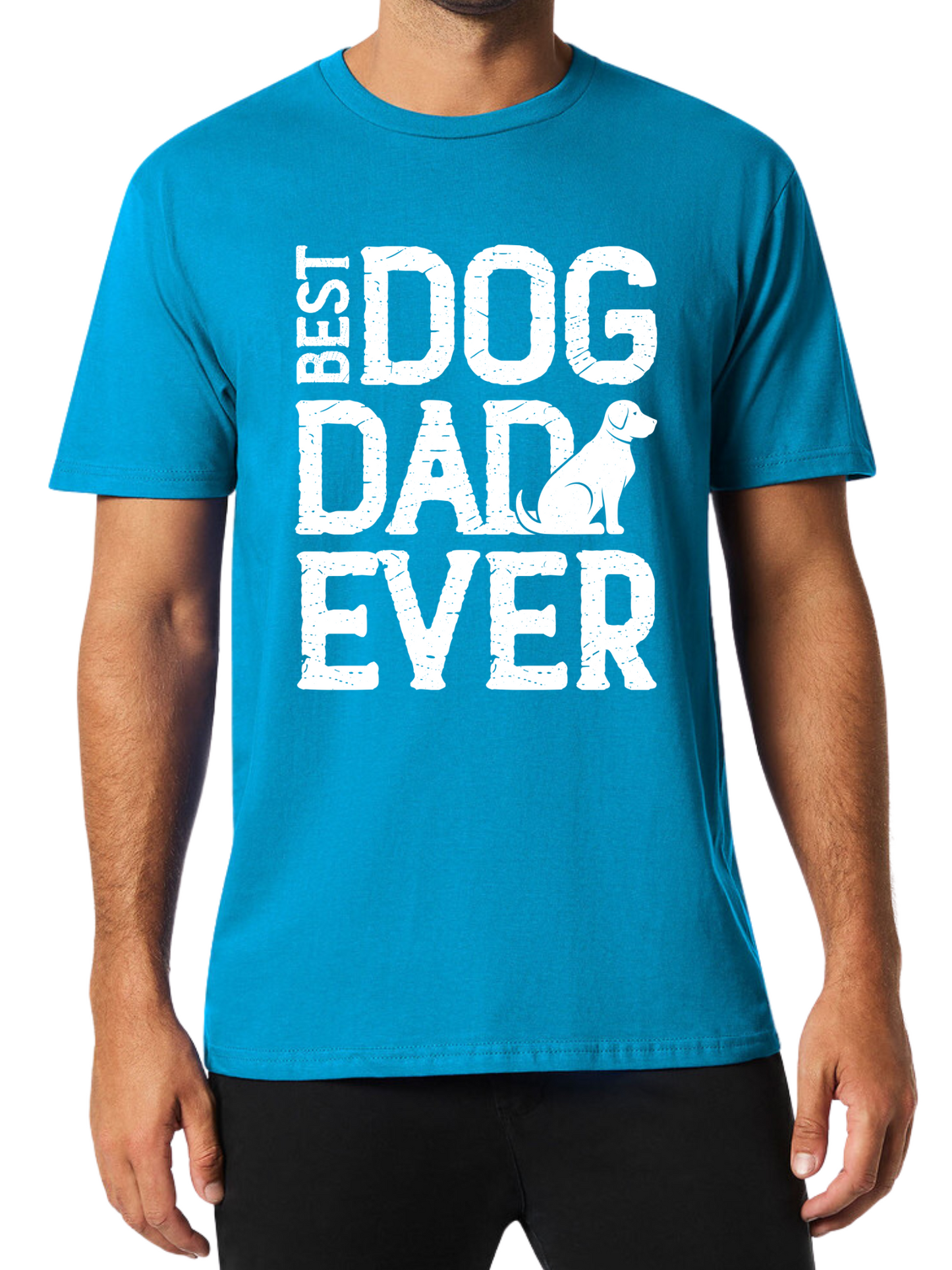 Best Dog Dad Ever Print Short Sleeve Tee