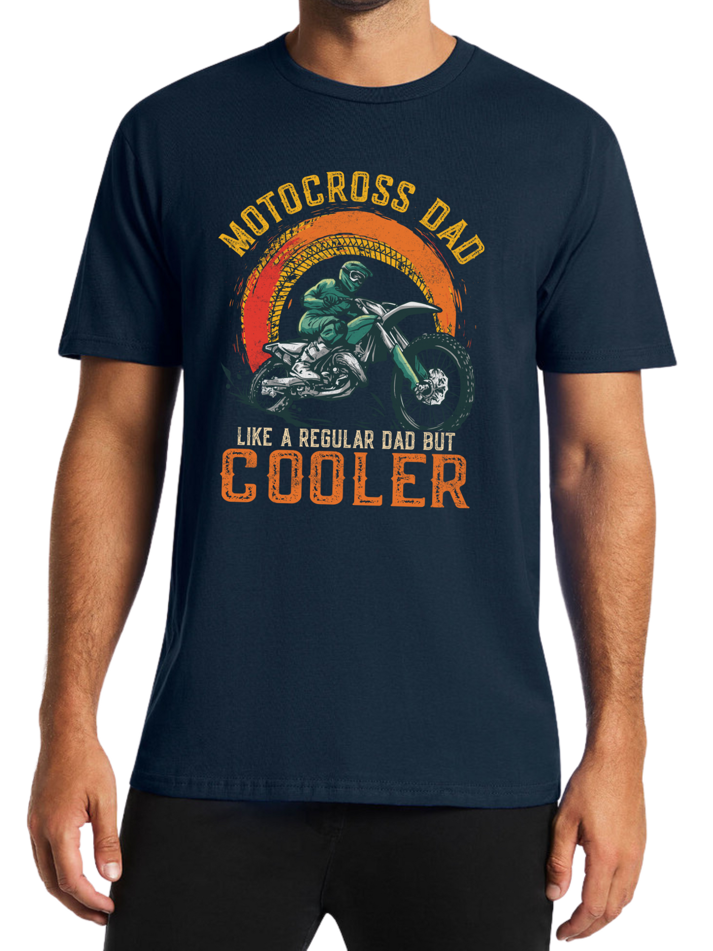 Adult Motocross Dad Print Short Sleeve Tee