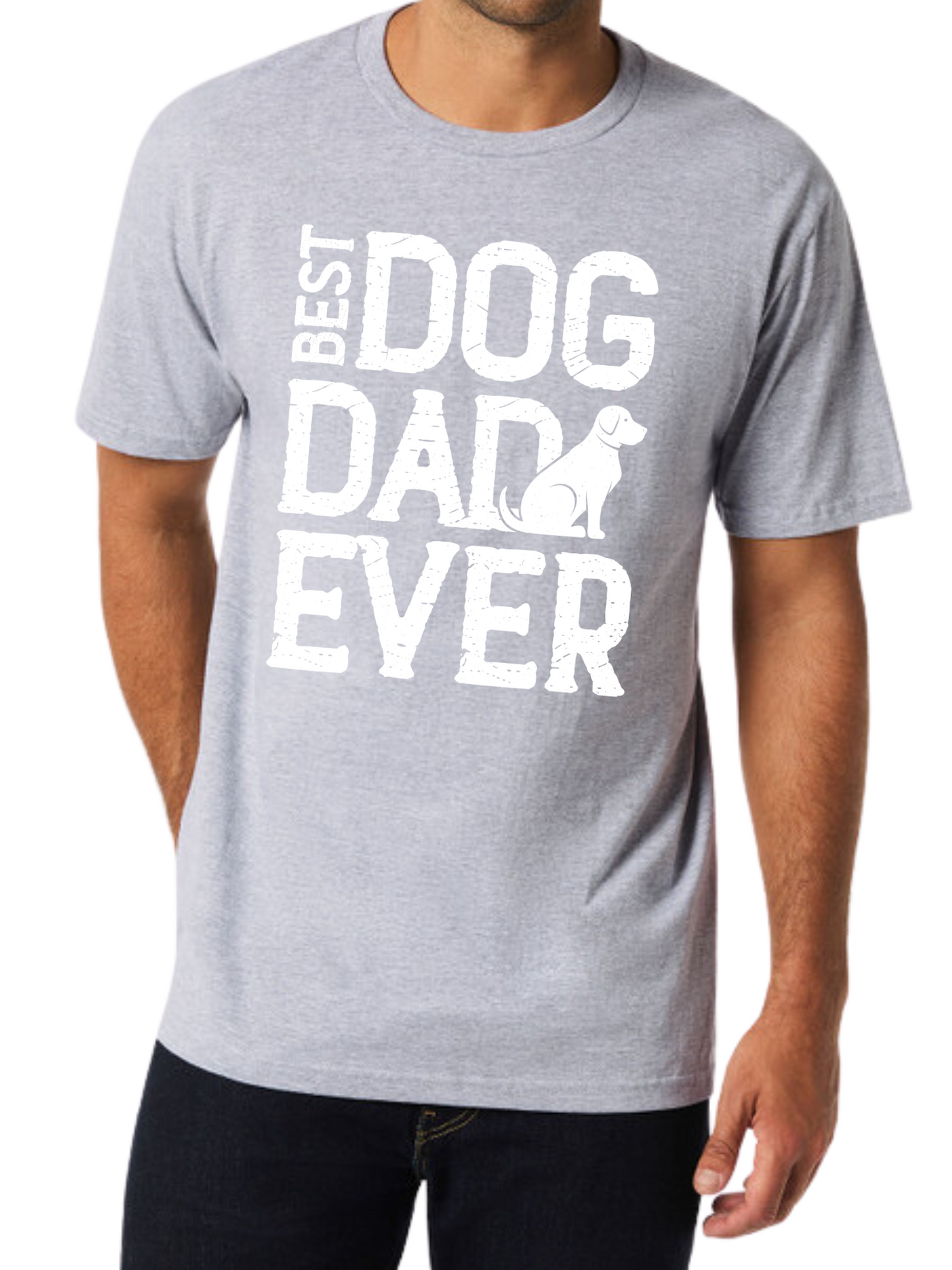 Best Dog Dad Ever Print Short Sleeve Tee