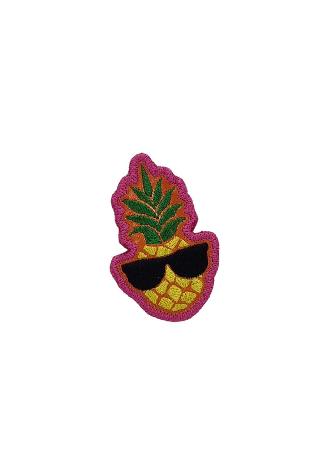 Embroidered Vinyl Pineapple Glasses Iron On Patch