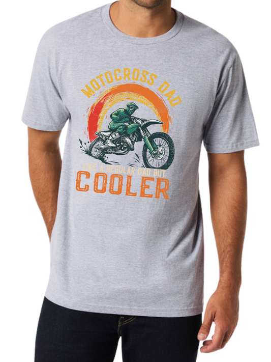 Adult Motocross Dad Print Short Sleeve Tee