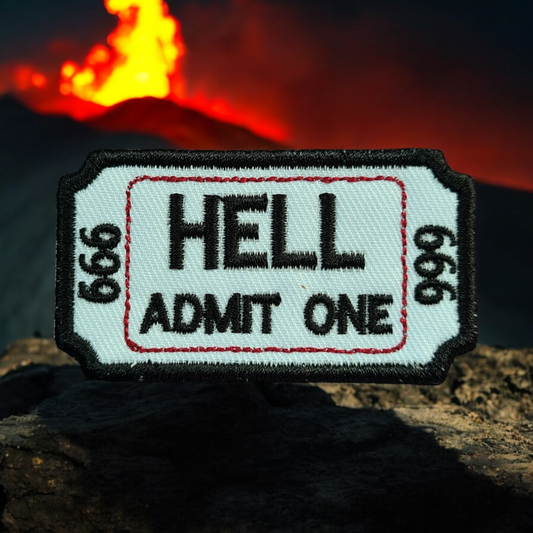 Embroidered Cloth Patch "Hell Ticket" Small