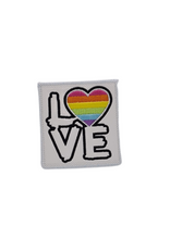 Load image into Gallery viewer, Embroidered Vinyl Iron On Square Patch Love Rainbow
