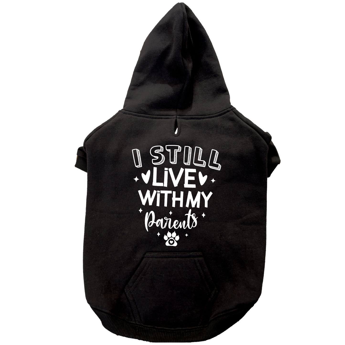 Funny Print Cosy Fleece Dog Hoodie – Adjustable Velcro Fit with Leash Hole