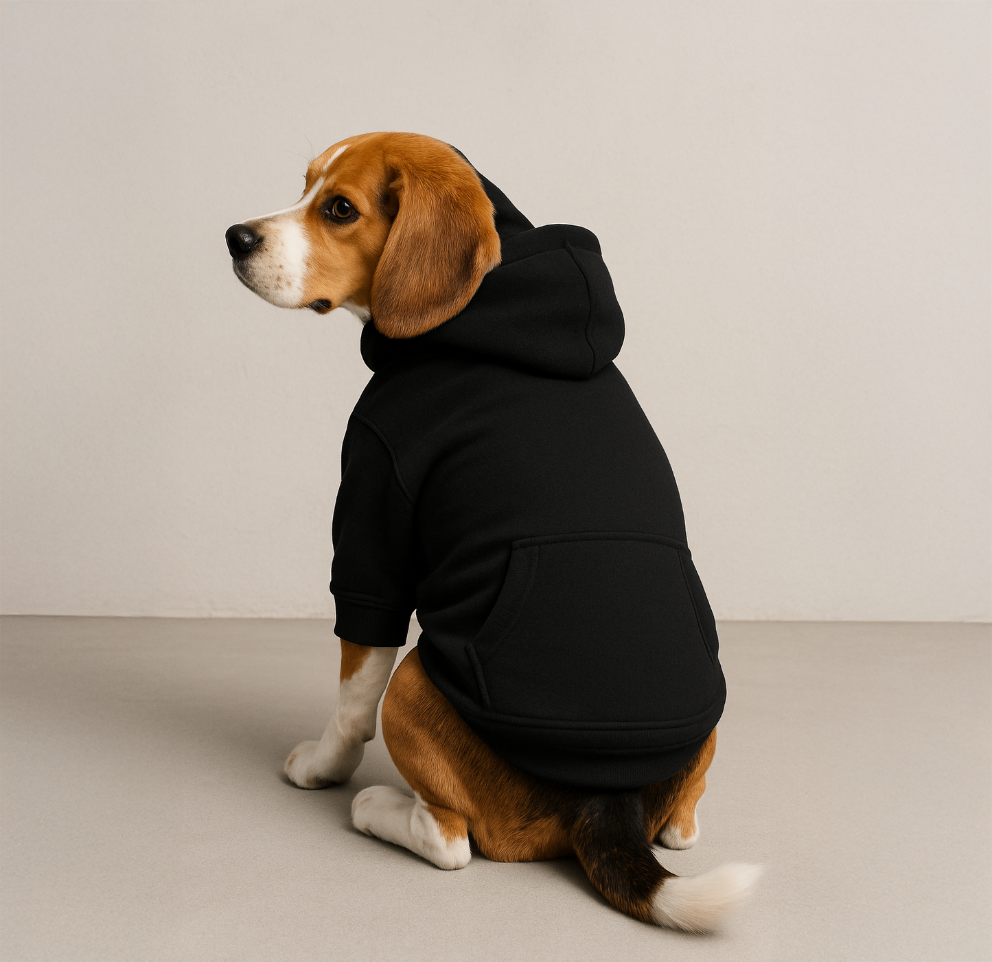 Funny Print Cosy Fleece Dog Hoodie – Adjustable Velcro Fit with Leash Hole
