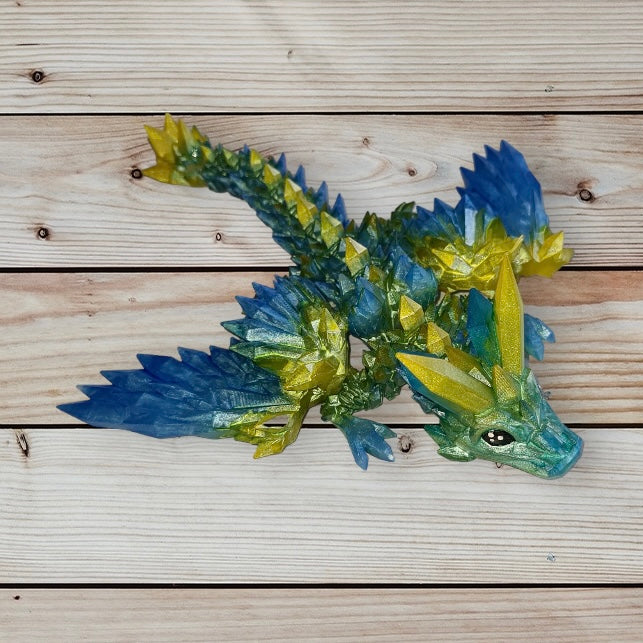 3D Printed UV Resin Tiny Articulated Crystalwing Dragon