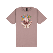 Load image into Gallery viewer, Flowery Brain T-Shirt - DTF Printed Gildan Unisex Tee - 100% Ring-Spun Cotton
