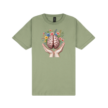 Load image into Gallery viewer, Flowery Brain T-Shirt - DTF Printed Gildan Unisex Tee - 100% Ring-Spun Cotton
