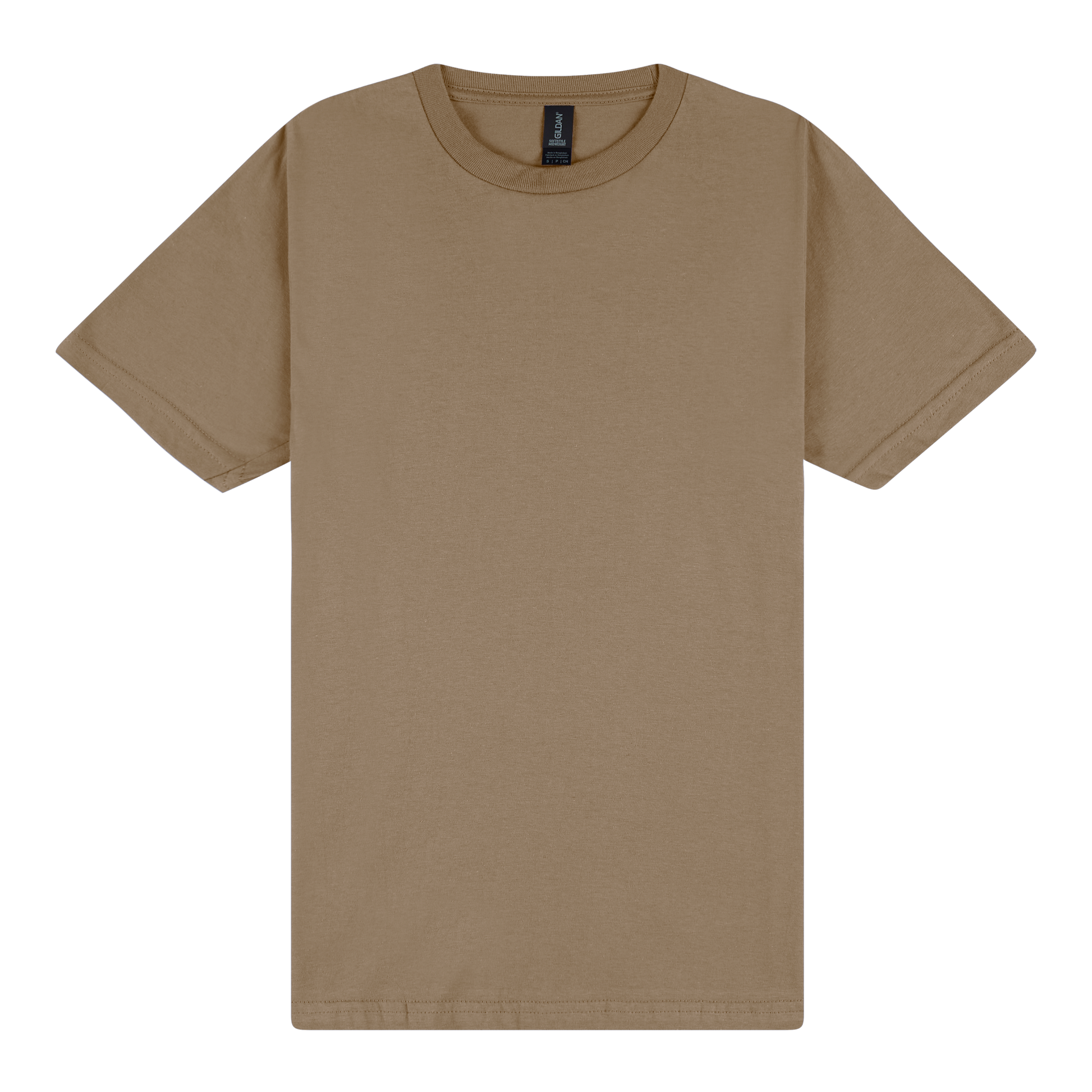 Beige t-shirt on a white background