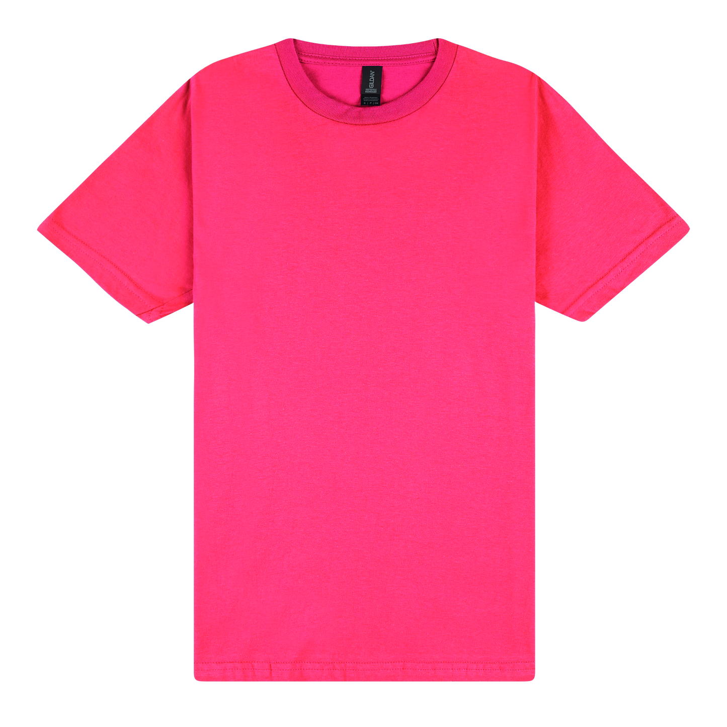 Bright pink t-shirt on a white background