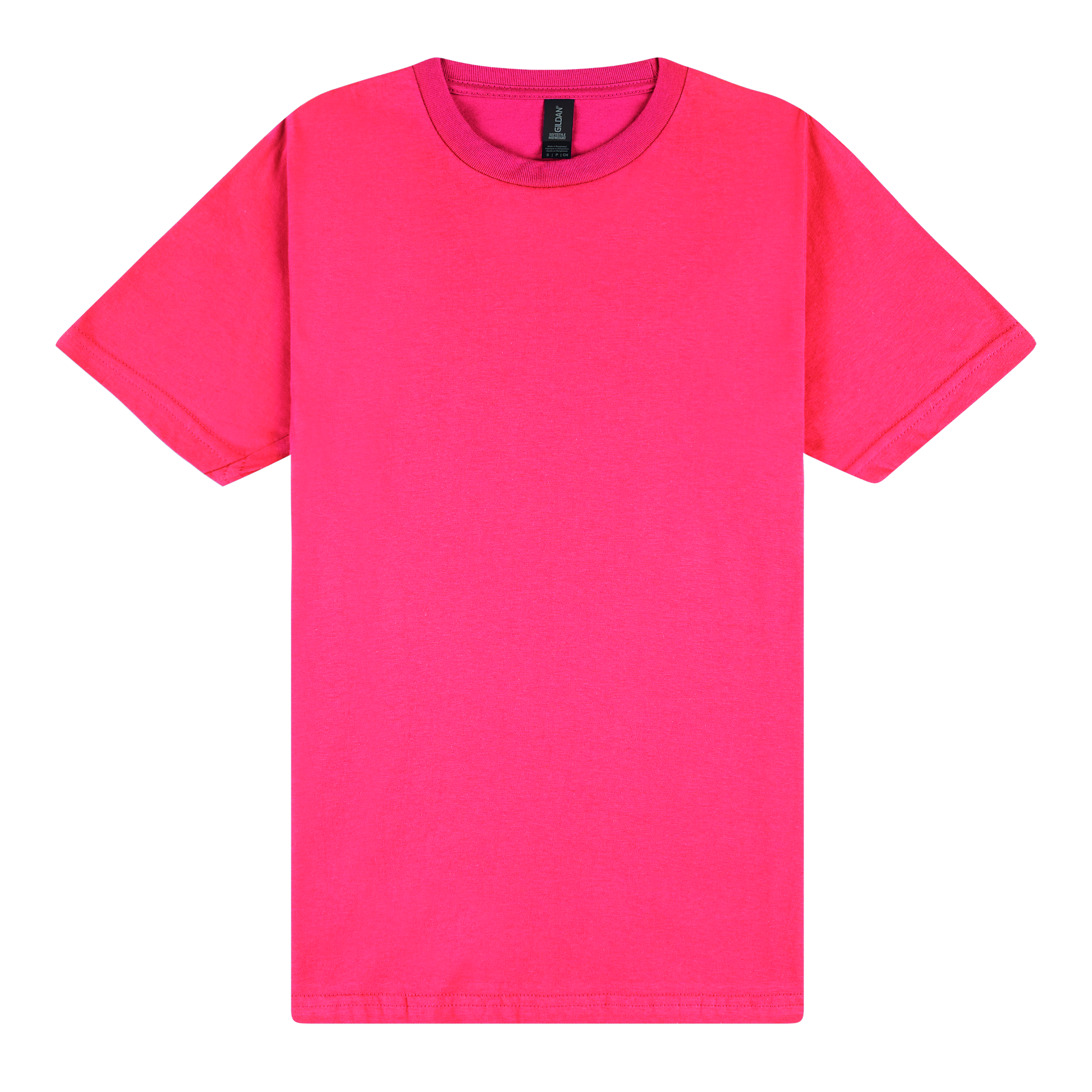 Bright pink t-shirt on a white background