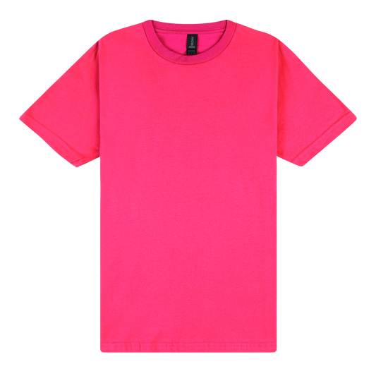 Bright pink t-shirt on a white background