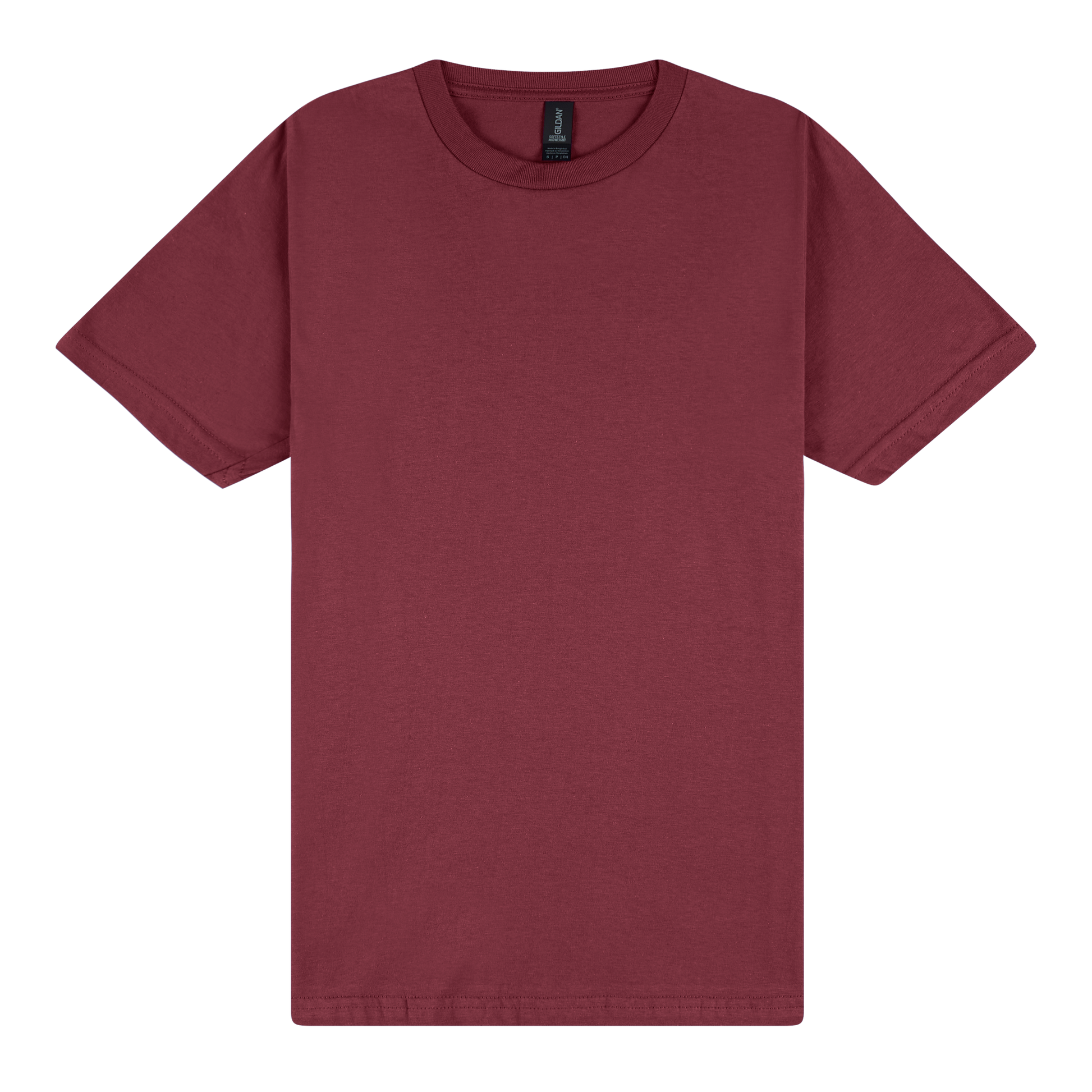 Maroon t-shirt on a white background