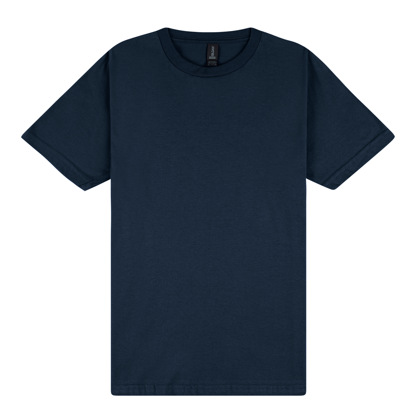 Navy blue t-shirt on a white background