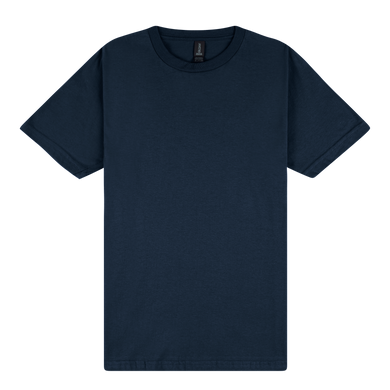 Navy blue t-shirt on a white background