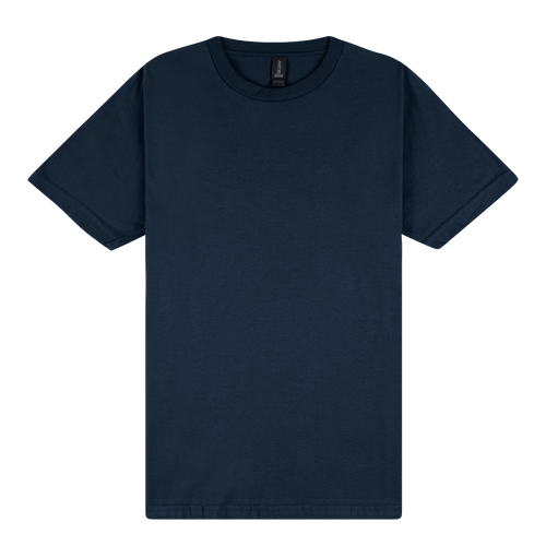 Navy blue t-shirt on a white background