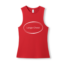 Load image into Gallery viewer, Red tank top with &#39;Large Chest&#39; text on a white background
