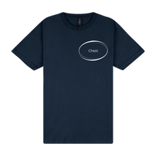 Load image into Gallery viewer, Custom Logo Navy T-Shirt - DTF Printed Tee - Personalised Decoration Service on Gildan Softstyle
