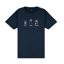 Load image into Gallery viewer, Rock Paper Scissors Paws - Embroidered Slogan T-Shirt
