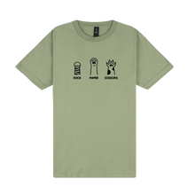 Load image into Gallery viewer, Rock Paper Scissors Paws - Embroidered Slogan T-Shirt
