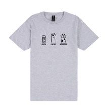 Load image into Gallery viewer, Rock Paper Scissors Paws - Embroidered Slogan T-Shirt
