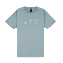Load image into Gallery viewer, Rock Paper Scissors Paws - Embroidered Slogan T-Shirt

