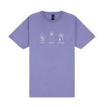 Load image into Gallery viewer, Rock Paper Scissors Paws - Embroidered Slogan T-Shirt
