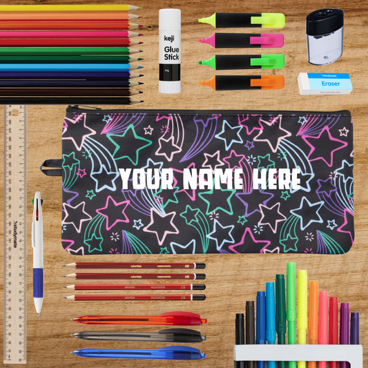 Personalised Back to School Pencil Case & Stationery Pack - Stars Design
