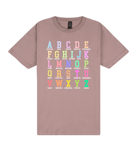 Alphabet Affirmations - DTF Print Slogan T-Shirt