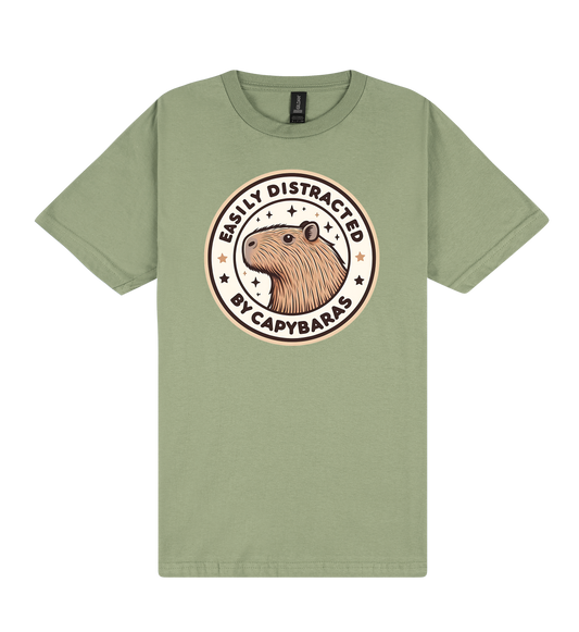 Easily Distracted by Capybaras - Capybara Slogan T-Shirt