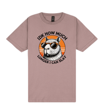 Load image into Gallery viewer, I Don&#39;t Know How Much Longer I Can Slay - Capybara Slogan T-Shirt
