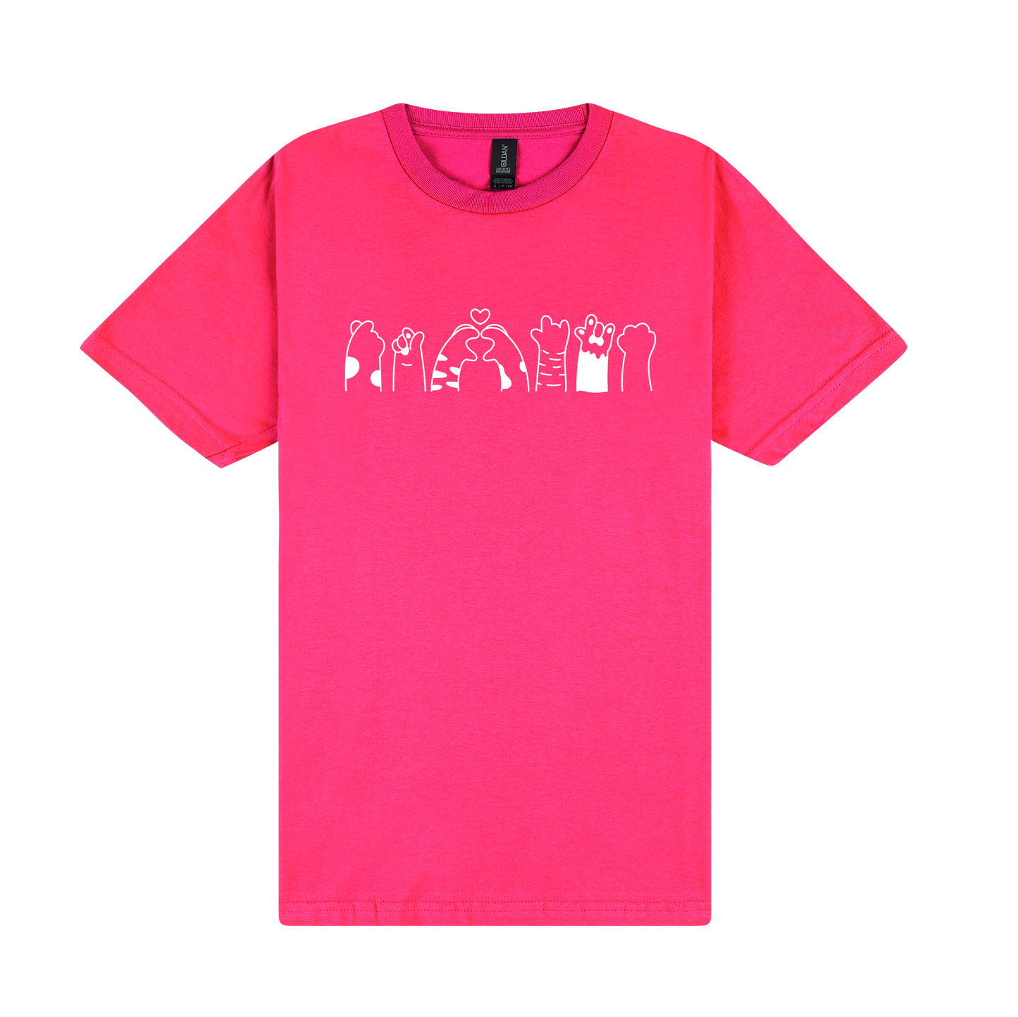 Cute Cat Paws - DTF Print Slogan T-Shirt