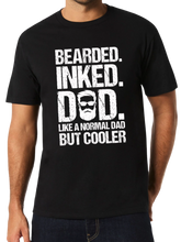 Load image into Gallery viewer, Adult Bearded Inked Dad Print Black Short Sleeve Tee
