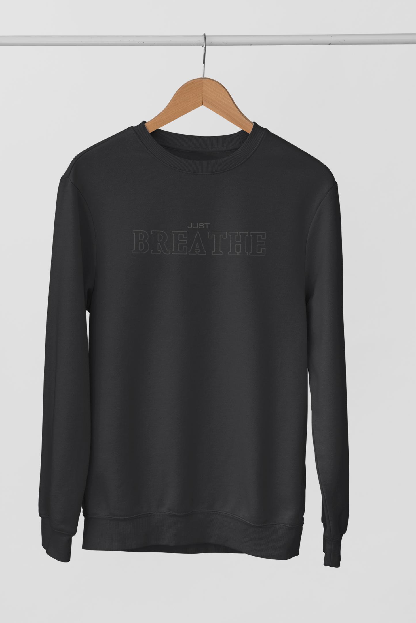 Just Breathe Embroidered Gildan Jumper - Wear Your Mood