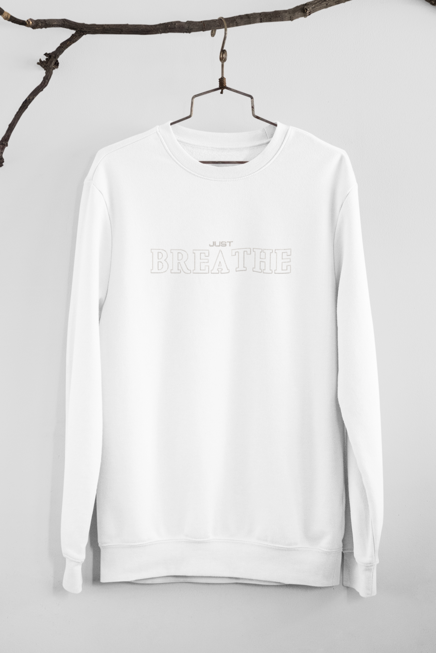 Just Breathe Embroidered Gildan Jumper - Wear Your Mood
