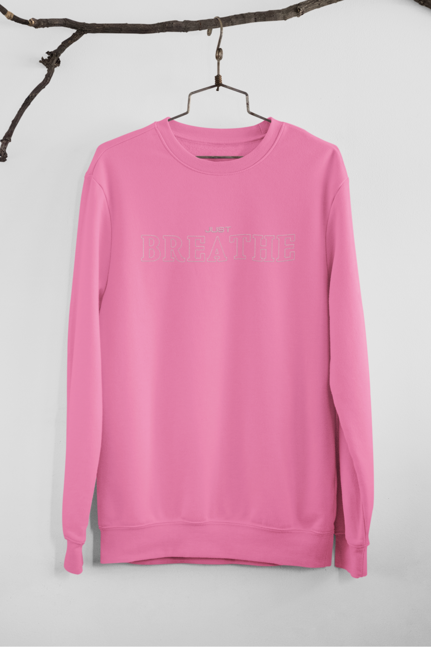 Just Breathe Embroidered Gildan Jumper - Wear Your Mood