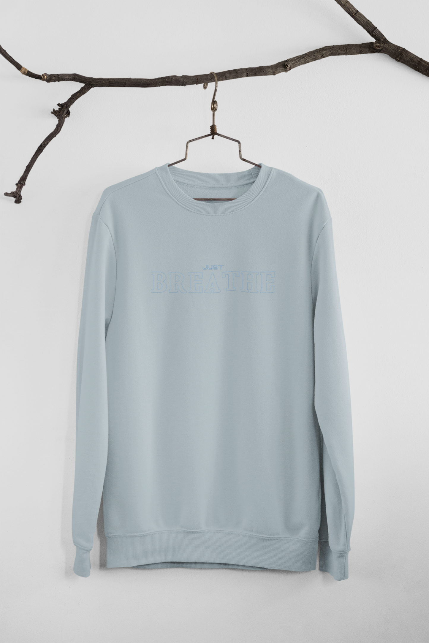Just Breathe Embroidered Gildan Jumper - Wear Your Mood