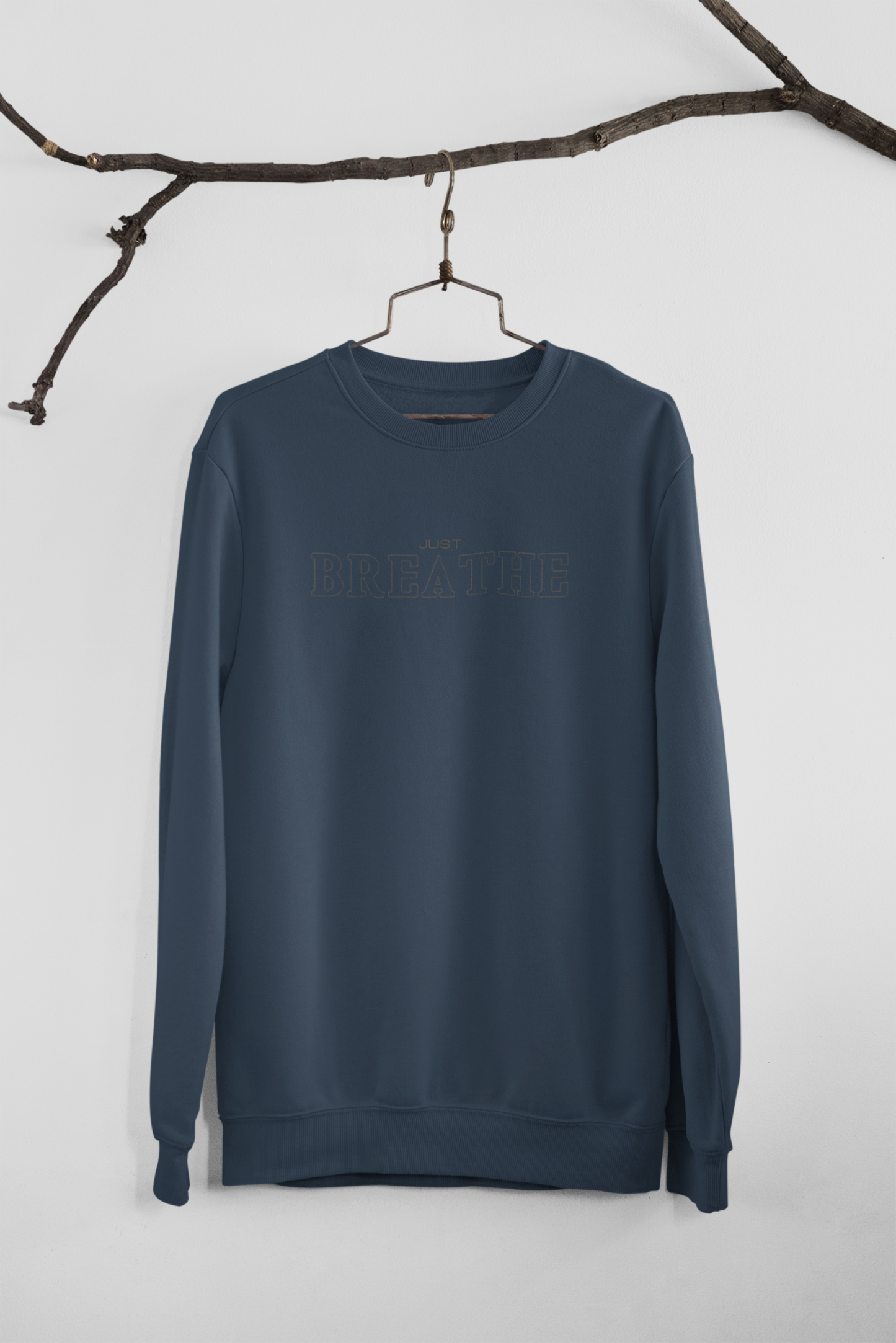 Just Breathe Embroidered Gildan Jumper - Wear Your Mood