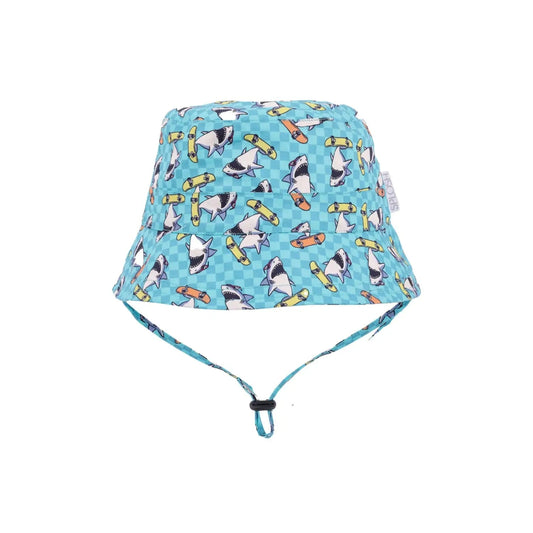 Kids Sun Hat & Wet Bag Set - Shark Design